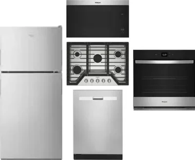 5 Piece Package Includes Refrigerator, Cooktop, Wall Oven, Microwave And Dishwasher