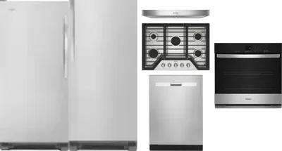 6 Piece Package Includes Refrigerator, Freezer, Cooktop, Wall Oven, Hood And Dishwasher