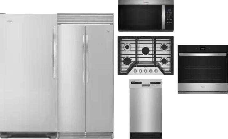 6 Piece Package Includes Refrigerator, Freezer, Cooktop, Wall Oven, Microwave And Dishwasher
