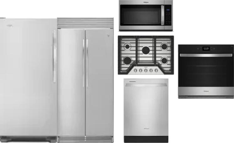 6 Piece Package Includes Refrigerator, Freezer, Cooktop, Wall Oven, Microwave And Dishwasher