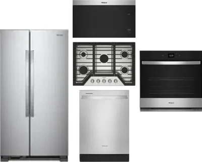 5 Piece Package Includes Refrigerator, Cooktop, Wall Oven, Microwave And Dishwasher
