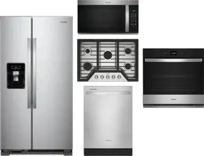 5 Piece Package Includes Refrigerator, Cooktop, Wall Oven, Microwave And Dishwasher
