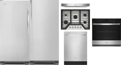 6 Piece Package Includes Refrigerator, Freezer, Cooktop, Wall Oven, Hood And Dishwasher