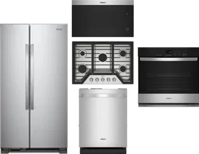5 Piece Package Includes Refrigerator, Cooktop, Wall Oven, Microwave And Dishwasher