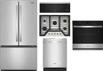 5 Piece Package Includes Refrigerator, Cooktop, Wall Oven, Microwave And Dishwasher