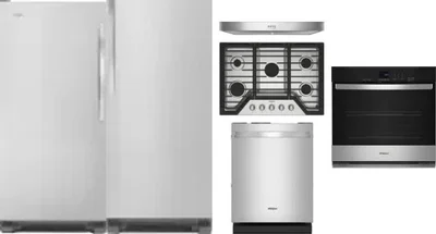 6 Piece Package Includes Refrigerator, Freezer, Cooktop, Wall Oven, Hood And Dishwasher