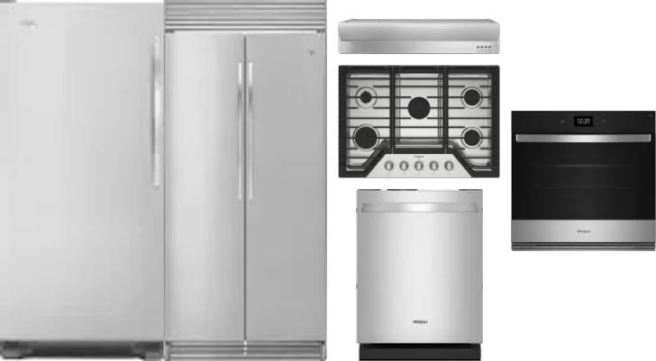 6 Piece Package Includes Refrigerator, Freezer, Cooktop, Wall Oven, Hood And Dishwasher
