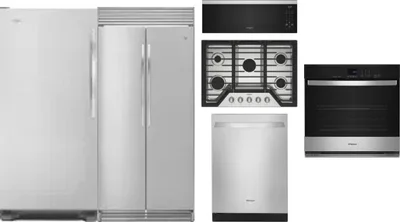6 Piece Package Includes Refrigerator, Freezer, Cooktop, Wall Oven, Microwave And Dishwasher