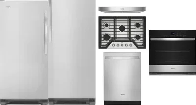 6 Piece Package Includes Refrigerator, Freezer, Cooktop, Wall Oven, Hood And Dishwasher