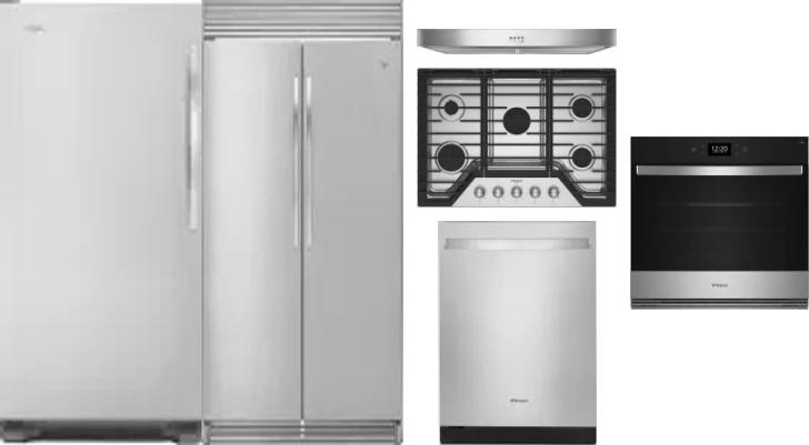 6 Piece Package Includes Refrigerator, Freezer, Cooktop, Wall Oven, Hood And Dishwasher