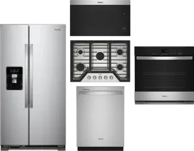 5 Piece Package Includes Refrigerator, Cooktop, Wall Oven, Microwave And Dishwasher
