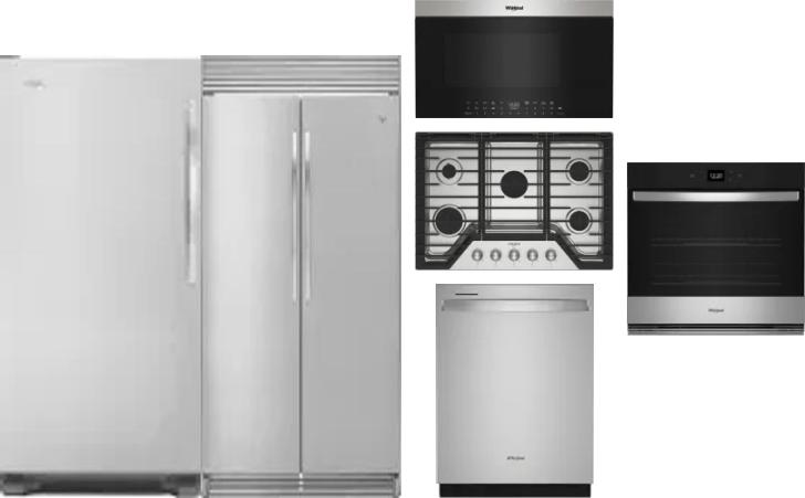 6 Piece Package Includes Refrigerator, Freezer, Cooktop, Wall Oven, Microwave And Dishwasher