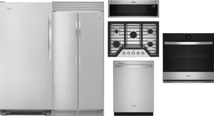 6 Piece Package Includes Refrigerator, Freezer, Cooktop, Wall Oven, Microwave And Dishwasher