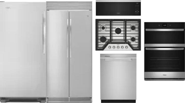 6 Piece Package Includes Refrigerator, Freezer, Cooktop, Wall Oven, Microwave And Dishwasher