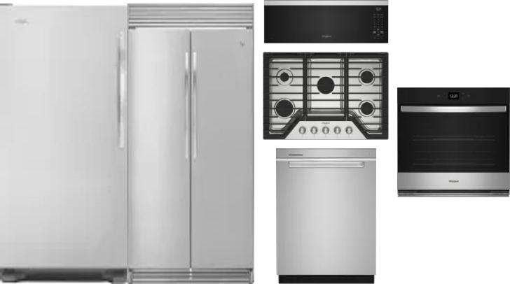 6 Piece Package Includes Refrigerator, Freezer, Cooktop, Wall Oven, Microwave And Dishwasher
