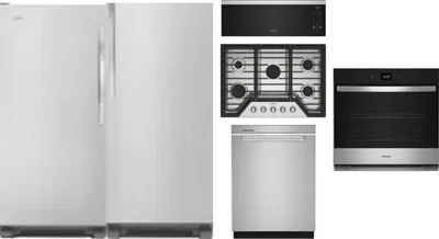 6 Piece Package Includes Refrigerator, Freezer, Cooktop, Wall Oven, Microwave And Dishwasher