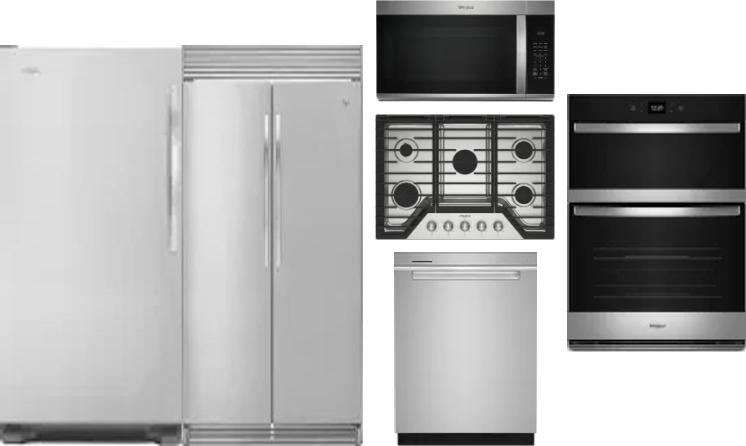 6 Piece Package Includes Refrigerator, Freezer, Cooktop, Wall Oven, Microwave And Dishwasher