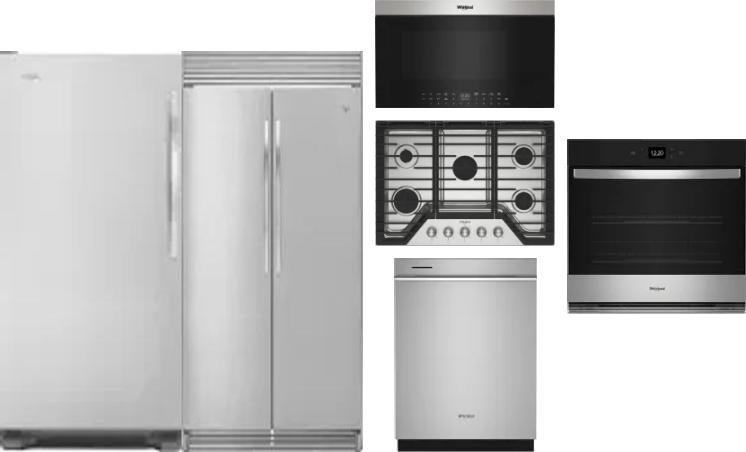 6 Piece Package Includes Refrigerator, Freezer, Cooktop, Wall Oven, Microwave And Dishwasher