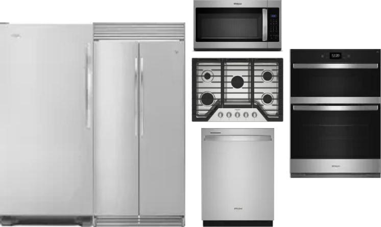 6 Piece Package Includes Refrigerator, Freezer, Cooktop, Wall Oven, Microwave And Dishwasher