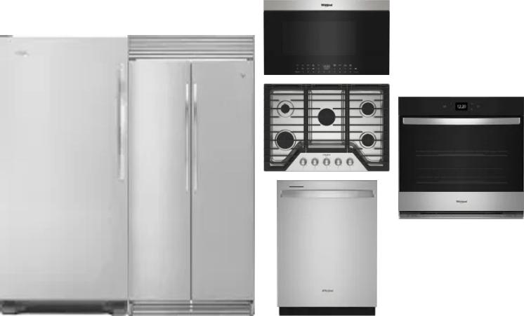 6 Piece Package Includes Refrigerator, Freezer, Cooktop, Wall Oven, Microwave And Dishwasher