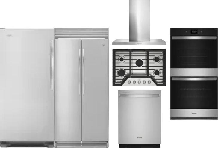 6 Piece Package Includes Refrigerator, Freezer, Cooktop, Wall Oven, Hood And Dishwasher