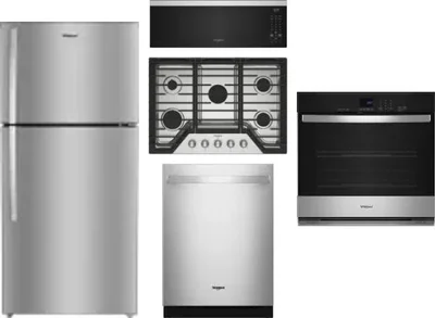 5 Piece Package Includes Refrigerator, Cooktop, Wall Oven, Microwave And Dishwasher