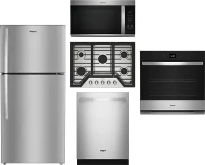 5 Piece Package Includes Refrigerator, Cooktop, Wall Oven, Microwave And Dishwasher