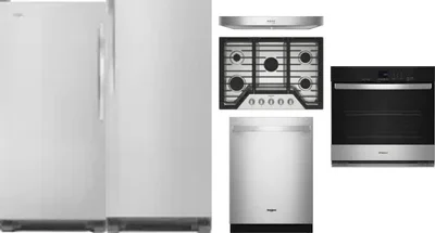 6 Piece Package Includes Refrigerator, Freezer, Cooktop, Wall Oven, Hood And Dishwasher