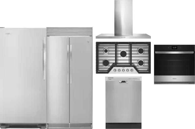6 Piece Package Includes Refrigerator, Freezer, Cooktop, Wall Oven, Hood And Dishwasher