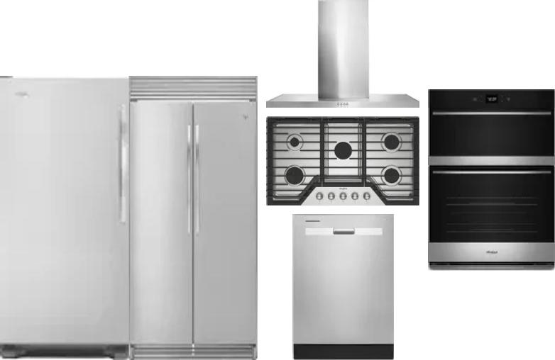 6 Piece Package Includes Refrigerator, Freezer, Cooktop, Wall Oven, Hood And Dishwasher