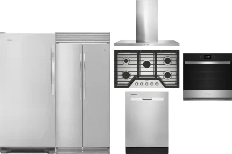 6 Piece Package Includes Refrigerator, Freezer, Cooktop, Wall Oven, Hood And Dishwasher