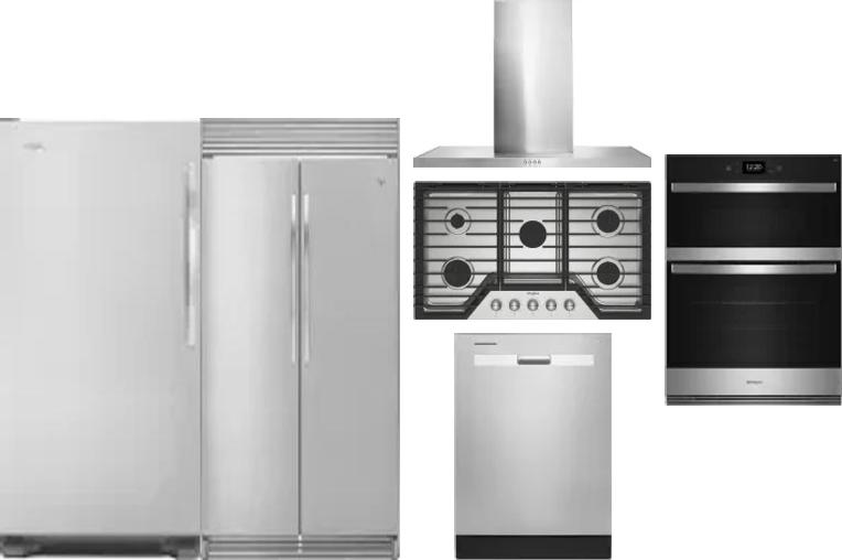 6 Piece Package Includes Refrigerator, Freezer, Cooktop, Wall Oven, Hood And Dishwasher