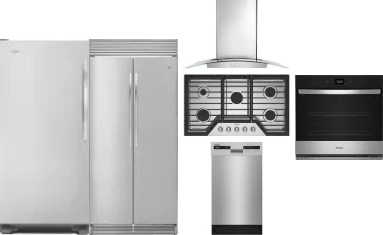 6 Piece Package Includes Refrigerator, Freezer, Cooktop, Wall Oven, Hood And Dishwasher