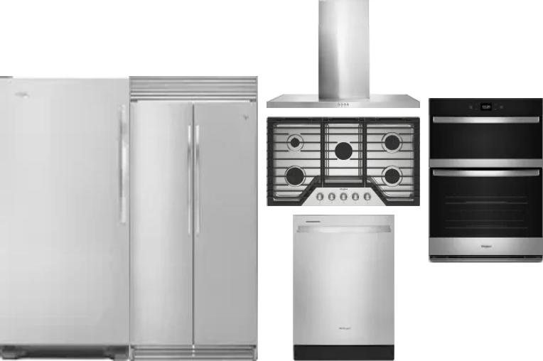 6 Piece Package Includes Refrigerator, Freezer, Cooktop, Wall Oven, Hood And Dishwasher