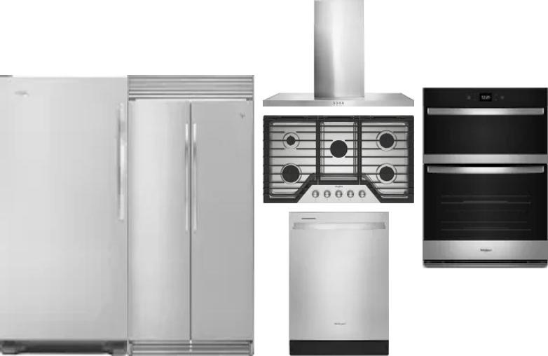 6 Piece Package Includes Refrigerator, Freezer, Cooktop, Wall Oven, Hood And Dishwasher