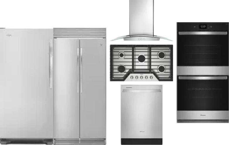 6 Piece Package Includes Refrigerator, Freezer, Cooktop, Wall Oven, Hood And Dishwasher