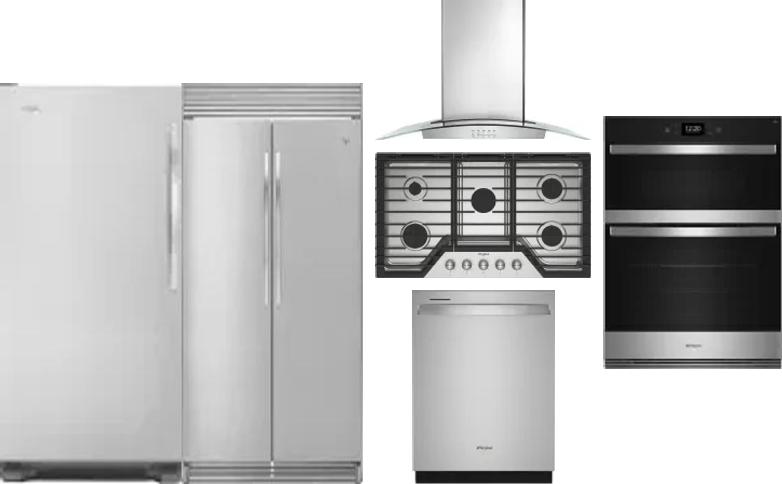 6 Piece Package Includes Refrigerator, Freezer, Cooktop, Wall Oven, Hood And Dishwasher