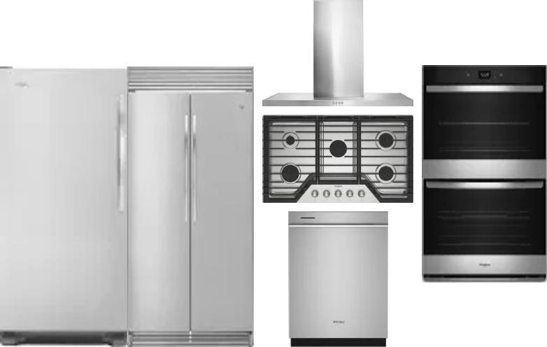 6 Piece Package Includes Refrigerator, Freezer, Cooktop, Wall Oven, Hood And Dishwasher