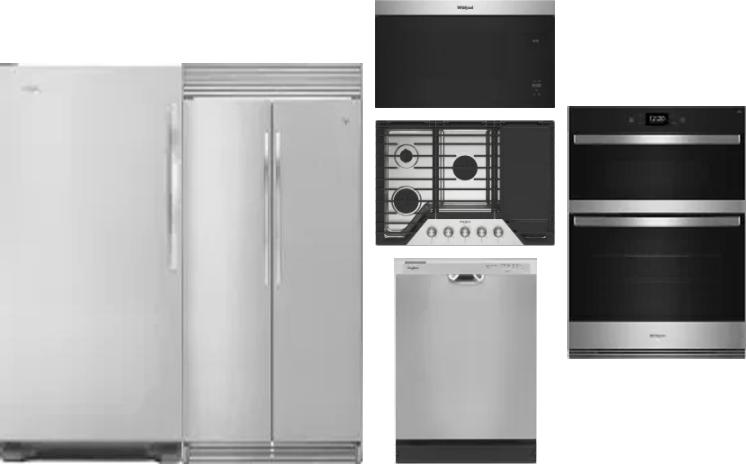 6 Piece Package Includes Refrigerator, Freezer, Cooktop, Wall Oven, Microwave And Dishwasher