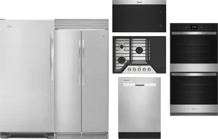 6 Piece Package Includes Refrigerator, Freezer, Cooktop, Wall Oven, Microwave And Dishwasher