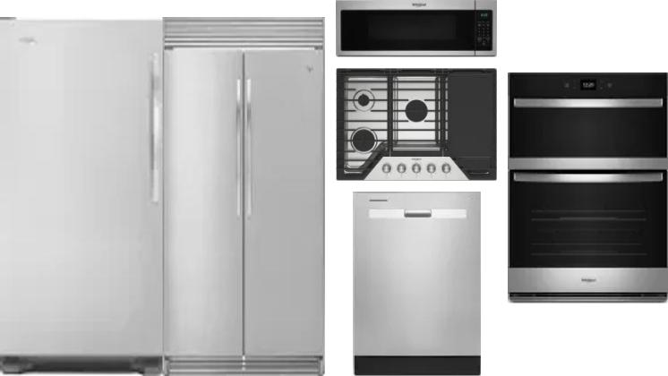 6 Piece Package Includes Refrigerator, Freezer, Cooktop, Wall Oven, Microwave And Dishwasher