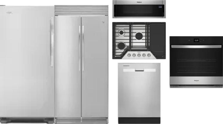 6 Piece Package Includes Refrigerator, Freezer, Cooktop, Wall Oven, Microwave And Dishwasher