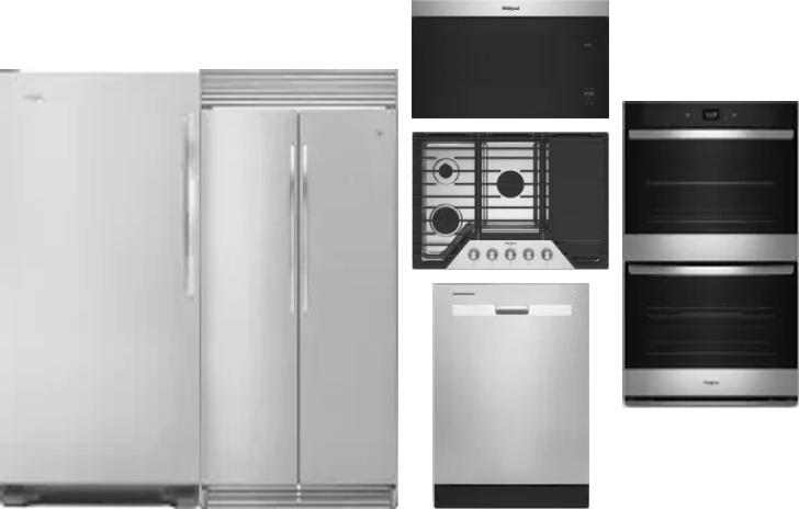 6 Piece Package Includes Refrigerator, Freezer, Cooktop, Wall Oven, Microwave And Dishwasher