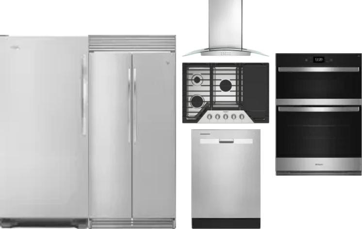 6 Piece Package Includes Refrigerator, Freezer, Cooktop, Wall Oven, Hood And Dishwasher