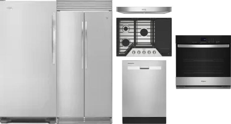 6 Piece Package Includes Refrigerator, Freezer, Cooktop, Wall Oven, Hood And Dishwasher