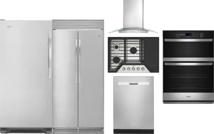 6 Piece Package Includes Refrigerator, Freezer, Cooktop, Wall Oven, Hood And Dishwasher