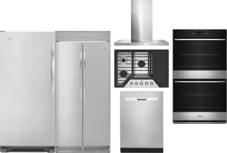 6 Piece Package Includes Refrigerator, Freezer, Cooktop, Wall Oven, Hood And Dishwasher