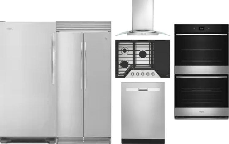 6 Piece Package Includes Refrigerator, Freezer, Cooktop, Wall Oven, Hood And Dishwasher
