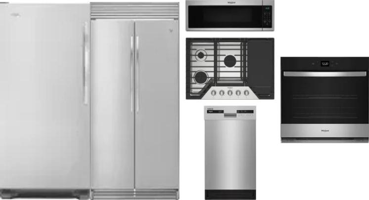 6 Piece Package Includes Refrigerator, Freezer, Cooktop, Wall Oven, Microwave And Dishwasher