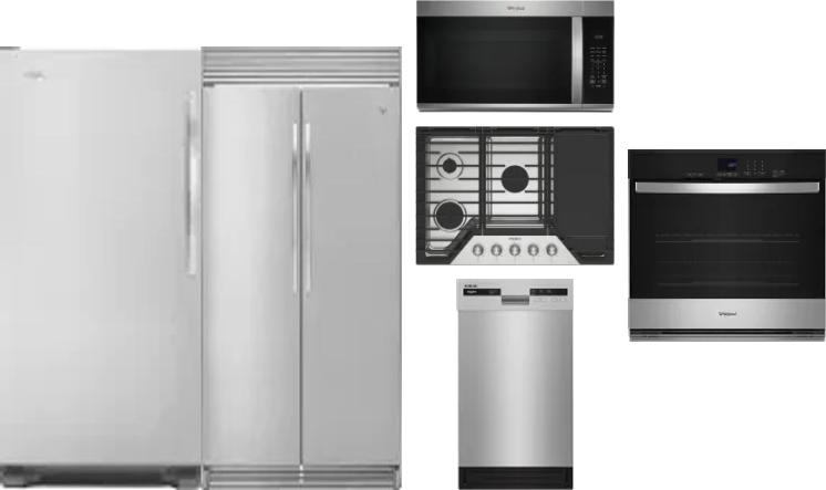 6 Piece Package Includes Refrigerator, Freezer, Cooktop, Wall Oven, Microwave And Dishwasher